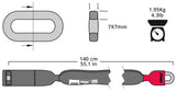 Seatylock Viking LIGHT Chain Lock (Sold Secure SILVER)