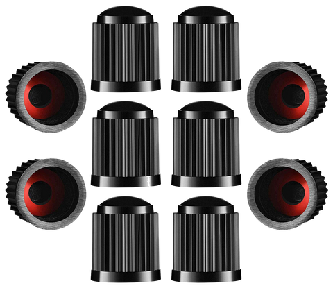 Monster Detail Schrader Tyre Valve Caps (with Red Seal)