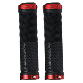Token Alloy Double Lock MTB Gel Grips Pair (Red)
