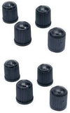 8 x Schrader Black Plastic Car/Bicycle Tyre Valve Caps