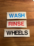 Car Detailing Wash Bucket Stickers Set (Wash/Rinse/Wheels)