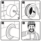 PipeSnug Soil Pipe Collar/Wall Hole Tidy WHITE 110mm/4"